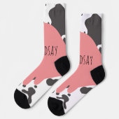 Funny Cow Pink Name Muster Socken (Linkes Detail)
