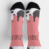 Funny Cow Pink Name Muster Socken (Oben)