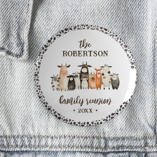 Funny Cow Print Country Wiedersehen Button