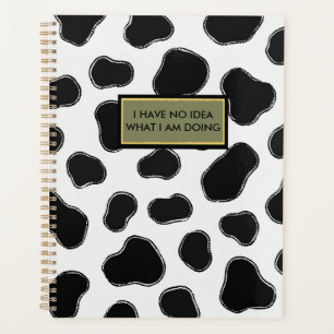 Funny Cow Print Office Essentials Boss Babe Vibe Planer