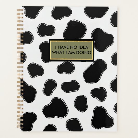 Funny Cow Print Office Essentials Boss Babe Vibe Planer (Vorderseite)