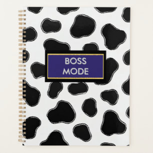 Funny Cow Print Office Essentials Boss Babe Vibe Planer