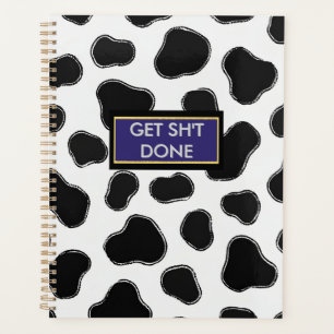 Funny Cow Print Office Essentials Boss Babe Vibe Planer