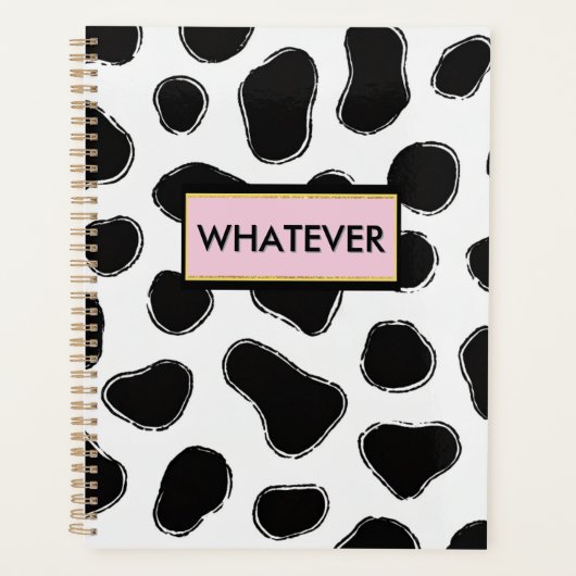 Funny Cow Print Office Essentials Boss Babe Vibe Planer (Vorderseite)