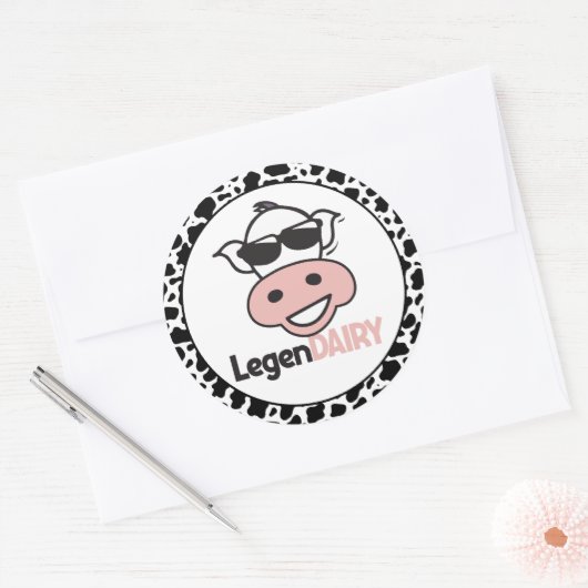 Funny Cow Pub Runder Aufkleber (Umschlag)