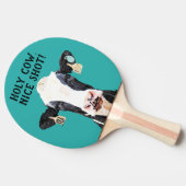 Funny Cow Pun Nice Shot Holstein Dairy Animal Tischtennis Schläger (Seitenansicht)