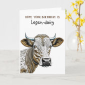 Funny Cow Puns Geburtstag für jedermann Karte (Gelbe Blume)