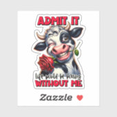 Funny Cow Quote Sprichwort Aufkleber (Blatt)