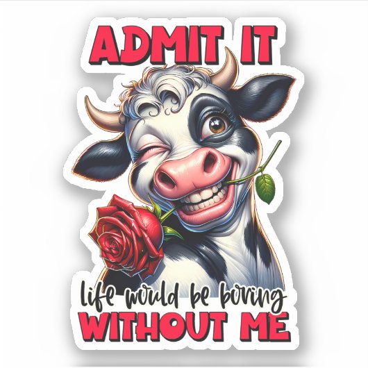 Funny Cow Quote Sprichwort Aufkleber (Vorderseite)