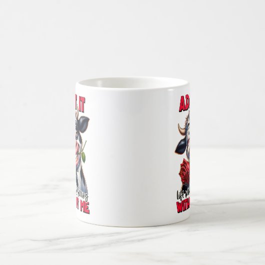 Funny Cow Quote Sprichwort Kaffeetasse (Mittel)