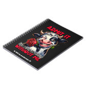 Funny Cow Quote Sprichwort Notizblock (Linke Seite)