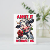 Funny Cow Quote Sprichwort Postkarte (Stehend Vorderseite)