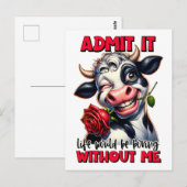 Funny Cow Quote Sprichwort Postkarte (Vorne/Hinten)