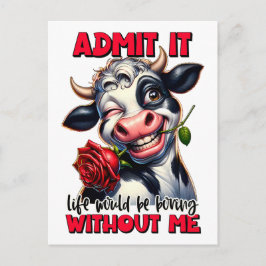 Funny Cow Quote Sprichwort Postkarte
