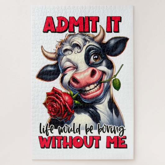 Funny Cow Quote Sprichwort Puzzle (Vertikal)