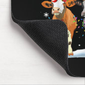 Funny Cow Santa Merry Christmas Xmas Lights Pajama Mousepad (Ecke)