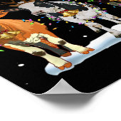 Funny Cow Santa Merry Christmas Xmas Lights Pajama Poster (Ecke)