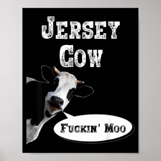 Funny Cow Shirt New Jersey Cow Lover Farm Animal R Poster (Vorne)