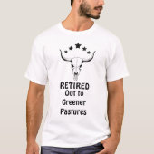 Funny Cow Skull Rentirement Spaß zum Weiden T-Shirt (Vorderseite)