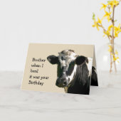 Funny Cow Spaß Brother Birthday Laughs Karte (Gelbe Blume)