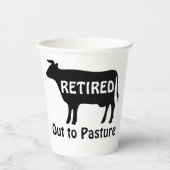 Funny Cow Theme Rentirement Spaß Rund um die Erde Pappbecher (Vorderseite)