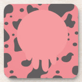 Funny Cow Udder Muster Pink Getränke Coaster Getränkeuntersetzer (Vorderseite)