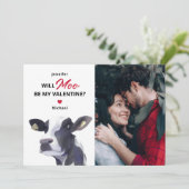 Funny Cow Valentinstag Feiertagskarte (Stehend Vorderseite)