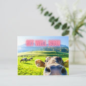 Funny Cow wird bald gut Postkarte (Stehend Vorderseite)