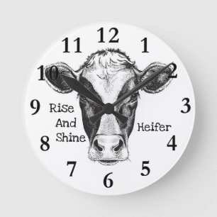 Funny Cow Wohngestaltung Runde Wanduhr