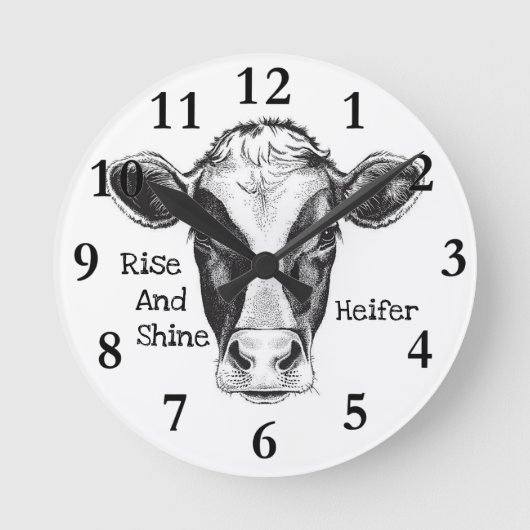 Funny Cow Wohngestaltung Runde Wanduhr (Vorderseite)