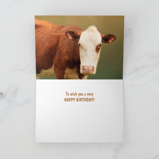Funny Cow zum Vater Geburtstag Karte (Innenseite)
