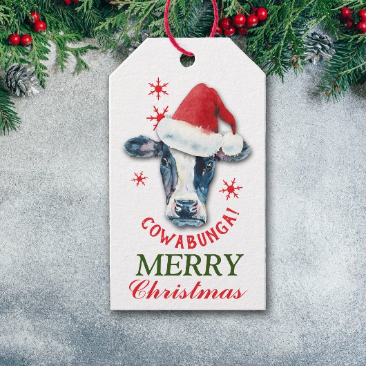 Funny Cowabunga Weihnachtsgeschenke Tags Geschenkanhänger