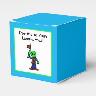 Funny Cowboy Alien Cartoon mit UFO-Entführung Geschenkschachtel