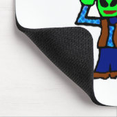 Funny Cowboy Alien Cartoon mit UFO-Entführung Mousepad (Ecke)