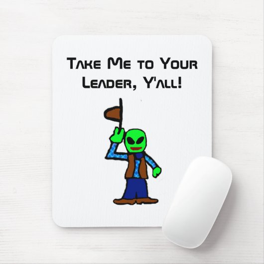 Funny Cowboy Alien Cartoon mit UFO-Entführung Mousepad (Mit Mouse)