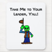 Funny Cowboy Alien Cartoon mit UFO-Entführung Mousepad (Vorne)