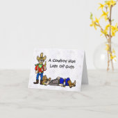 Funny Cowboy Beer Drink Card Karte (Gelbe Blume)