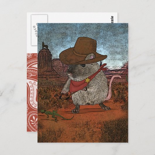 Funny Cowboy Birthday Postkarte (Vorne/Hinten)