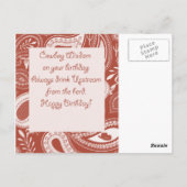 Funny Cowboy Birthday Postkarte (Rückseite)