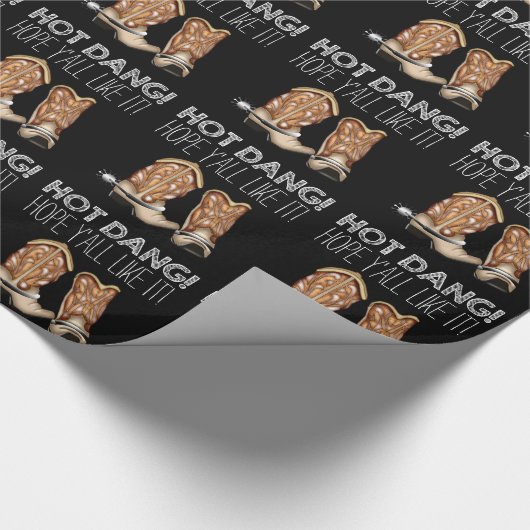Funny Cowboy Boot Geschenkpapier (Ecke)