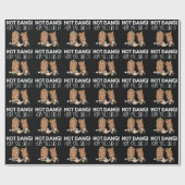 Funny Cowboy Boot Geschenkpapier (Flach)