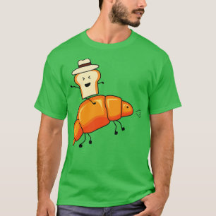Funny Cowboy Brot Toast Riding Croissant Horse T-Shirt