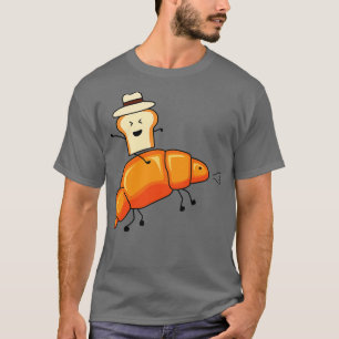 Funny Cowboy Brot Toast Riding Croissant Horse T-Shirt