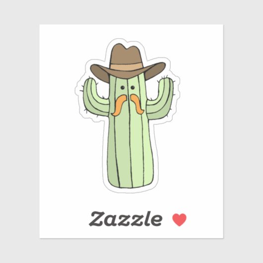 Funny Cowboy Cactus Laptop Sticker (Blatt)