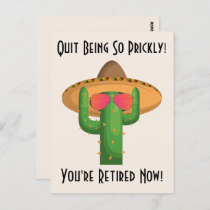Funny Cowboy Cactus Western Theme Retirement Postkarte