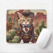 Funny Cowboy Cat auf dem Western Plains Mouse Pad Mousepad (Mit Mouse)