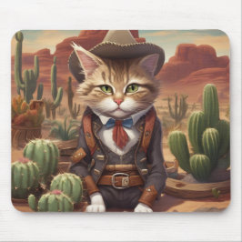 Funny Cowboy Cat auf dem Western Plains Mouse Pad Mousepad