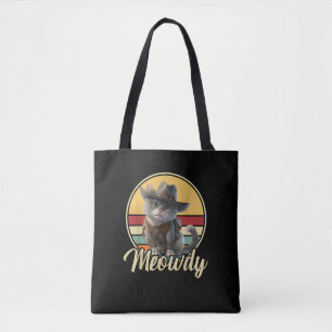 Funny Cowboy Cat Mashup Meow Howdy Kitten Lovers m Tasche