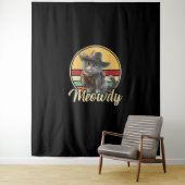 Funny Cowboy Cat Mashup Meow Howdy Kitten Lovers m Wandteppich (Beispiel)