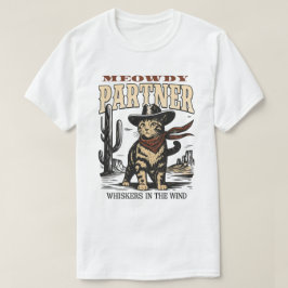 Funny Cowboy Cat - Meowdy Partner Western Cat T-Shirt